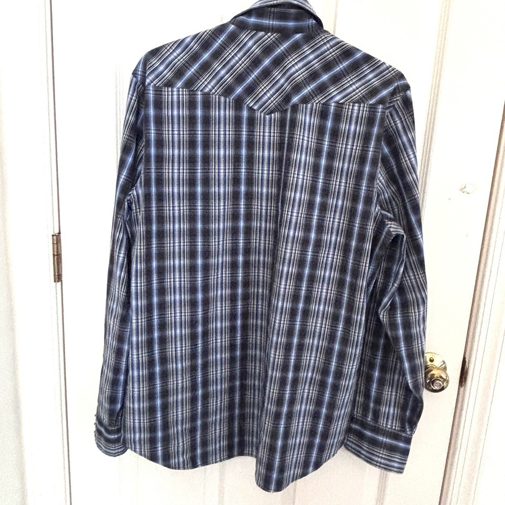 EXPRESS Long Sleeve Shirt‎ Men's Pearl Button Down Blue Size Medium 15-15 1/2 - Picture 3 of 10